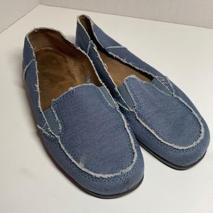 Medium denim blue flats